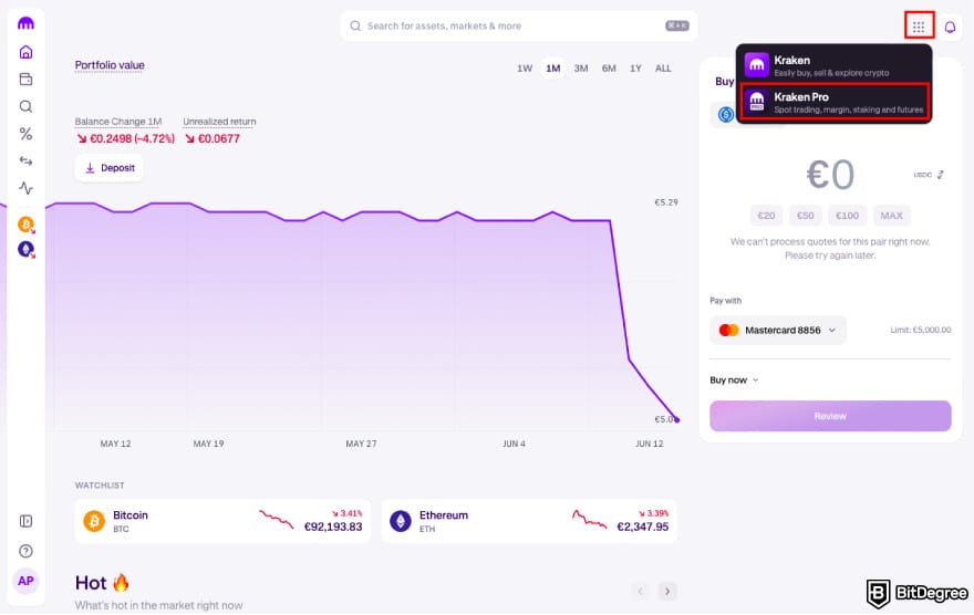 Stop loss in crypto: switch to Kraken Pro.