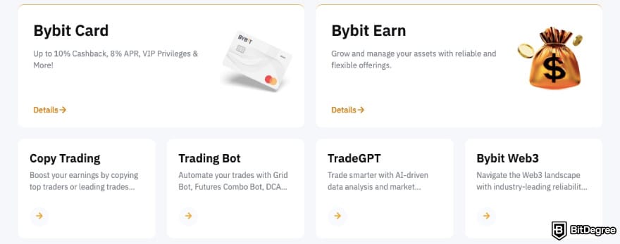 Strike crypto review: Bybit's features.