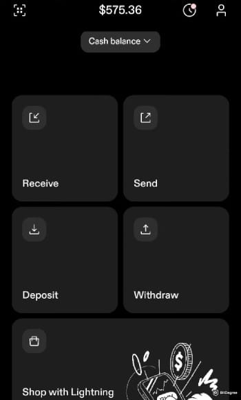 Strike crypto review: Strike's main page on the app.