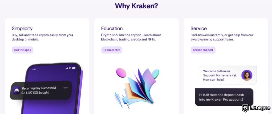 Strike crypto review: Kraken explaining why you should pick its exchange.