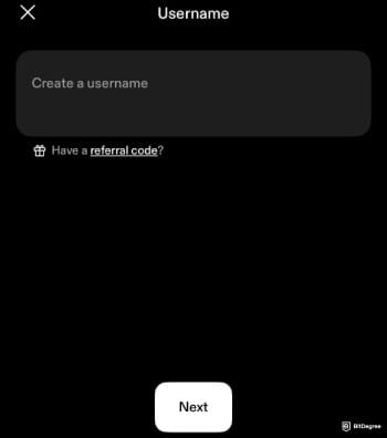 Strike crypto review: Strike asking you to enter your username.