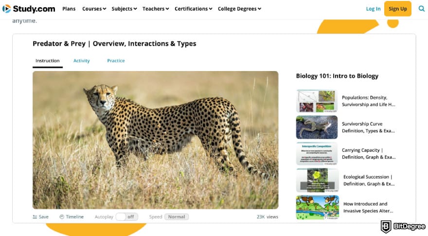 Study.com review: Biology 101 course.