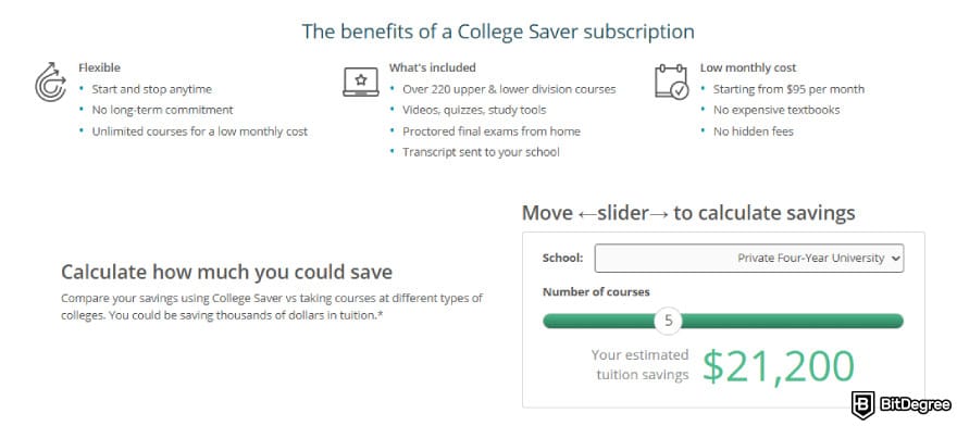 Study.com review: the benefits of the College Saver plan.