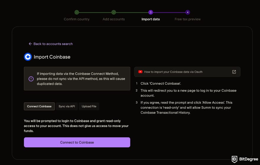 Summ review: importing Coinbase.
