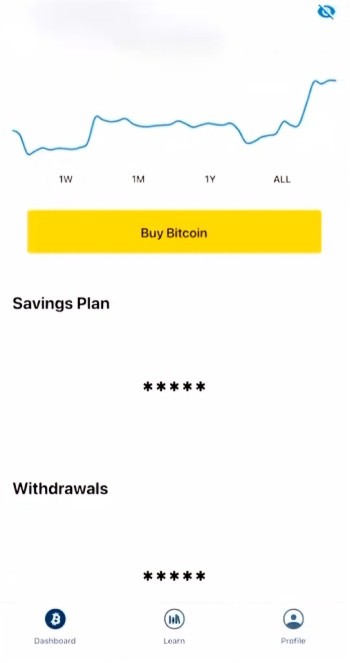 Swan Bitcoin review: mobile app dashboard.