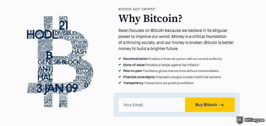 Swan Bitcoin review: why Bitcoin?