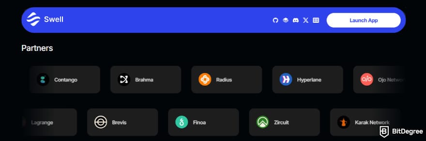 SWELL crypto price prediction: Swell Network's partners.