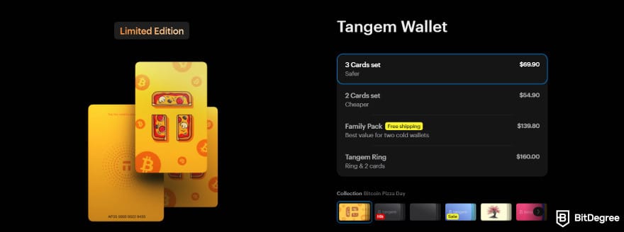 Tangem wallet review: Tangem's price.