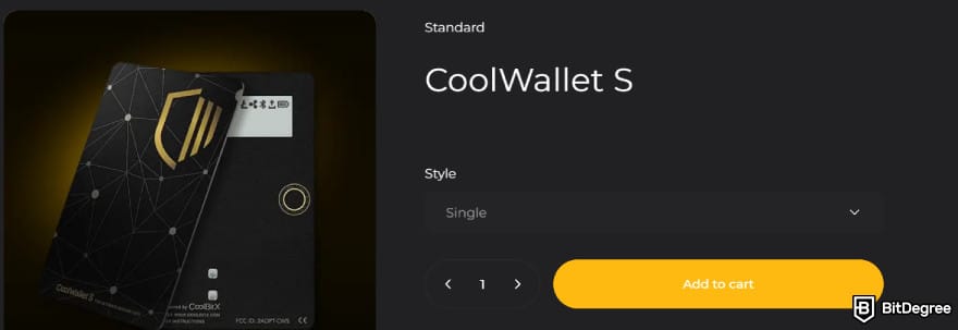 Tangem wallet review: CoolWallet S homepage.