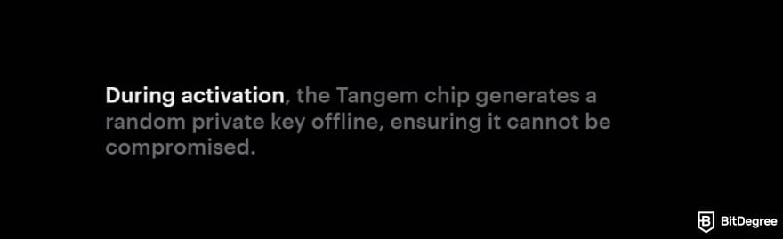 Tangem wallet review: Tangem's chip generation.