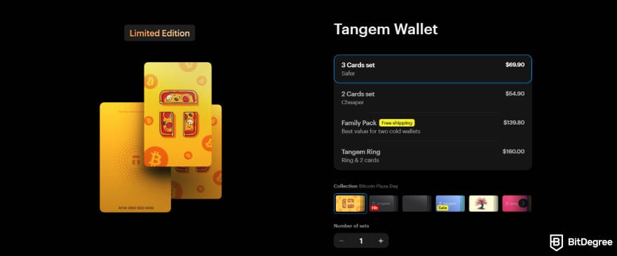 Tangem wallet review: Tangem's shop.