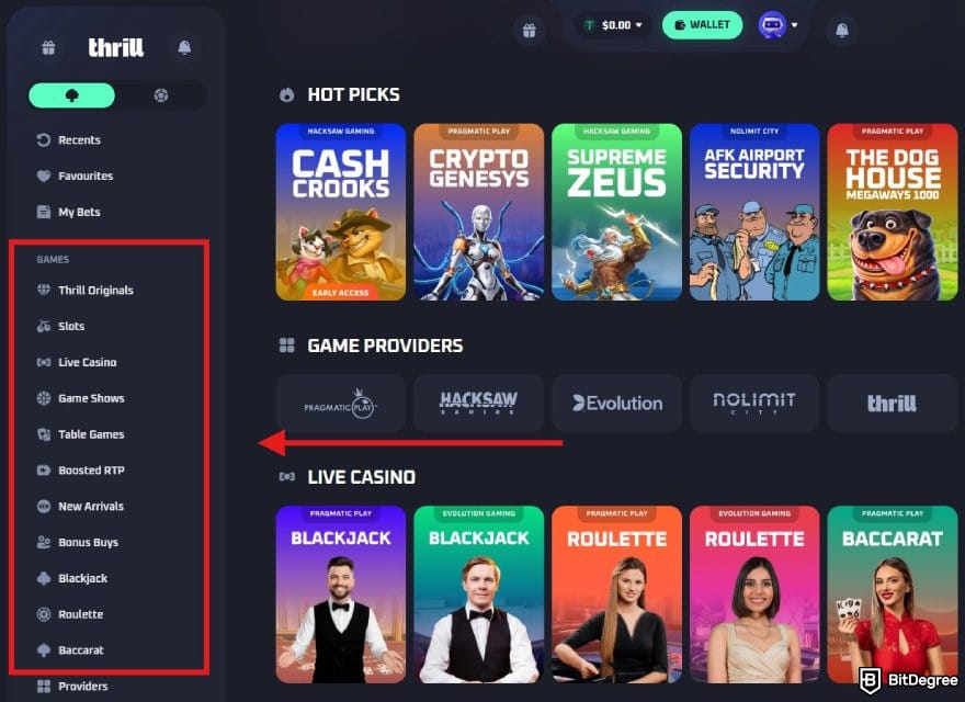 Thrill casino review: game categories on Thrill. Thrill casino review: game categories on Thrill.