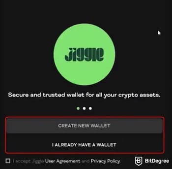 Thunderpick review: Jiggle Wallet's sign-up form.