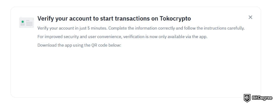 Tokocrypto referral code: verify your account to start transactions on Tokocrypto.
