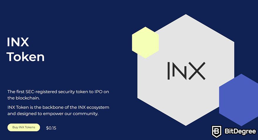 Top security tokens crypto: INX Token page on INX's website.