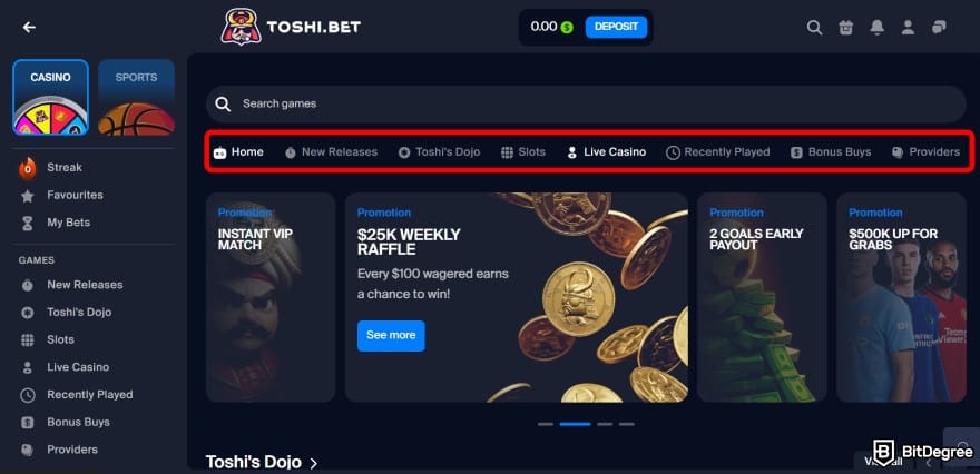 Toshi.bet review: find a game by category. Toshi.bet review: find a game by category.