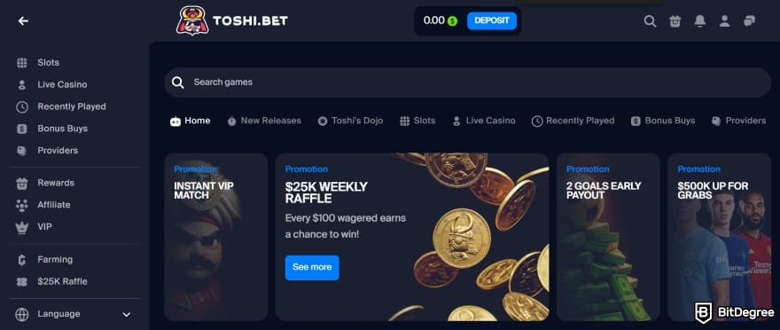 Toshi.bet review: main page. Toshi.bet review: main page.