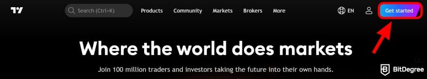 TradingView Black Friday: select [Get started].
