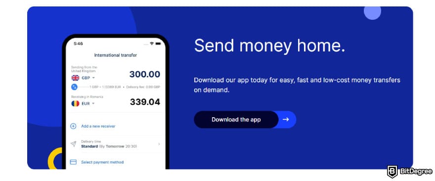 TransferGo review: TransferGo app download page.