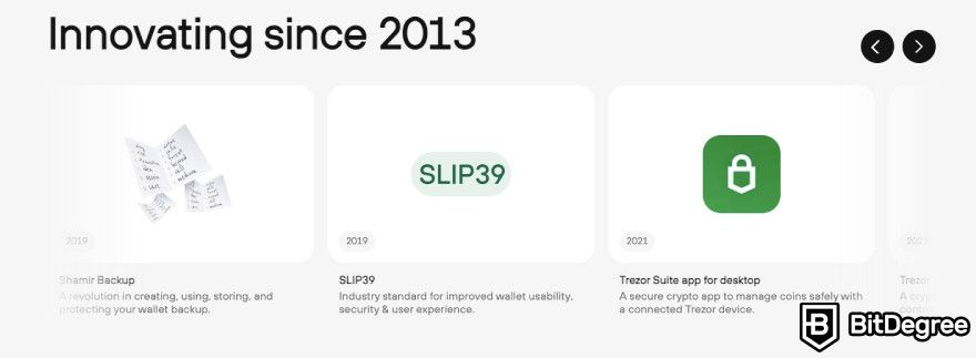 Trezor Safe 3 review: the company's timeline.