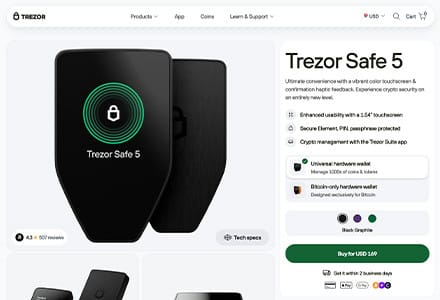 Trezor Safe 5 – Defi Erişimiyle Konforlu Depolama İçin En İyisi