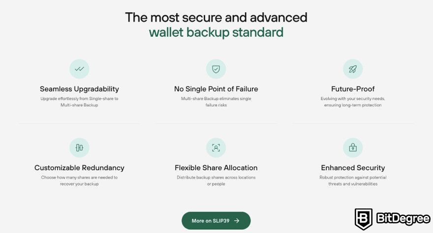 Trezor Safe 5 review: Trezor showcasing the benefits of SLIP39 protocol.