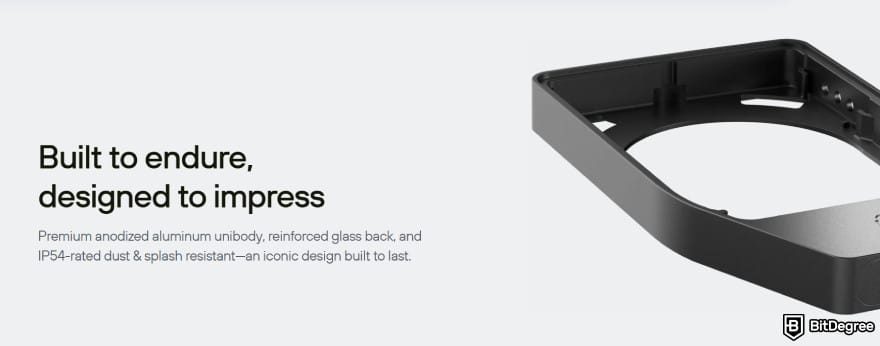 Trezor Safe 7 review: Trezor's anodized alumunium unibody.