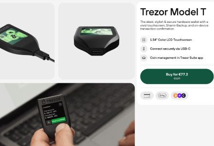 Trezor Model T - Một trong những ví cứng tiền ảo bảo mật nhất