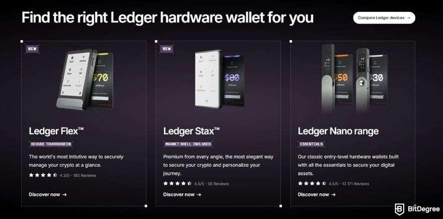 Tron wallet: : Ledger hardware wallet products.