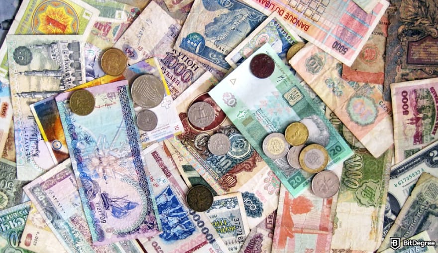 Trump Bitcoin reserve: national currencies of different countries.