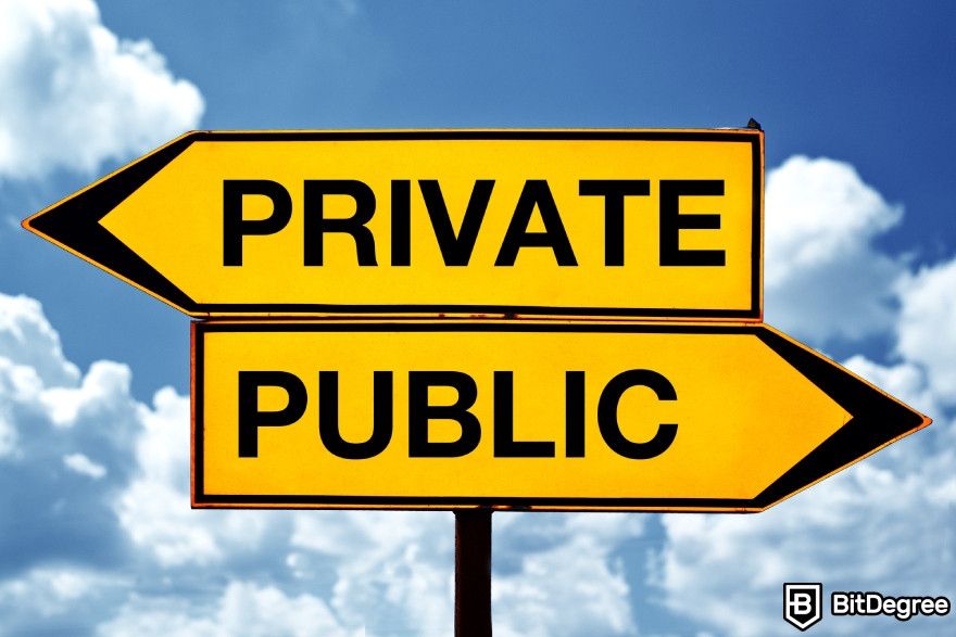 Types of blockchain: private and public.