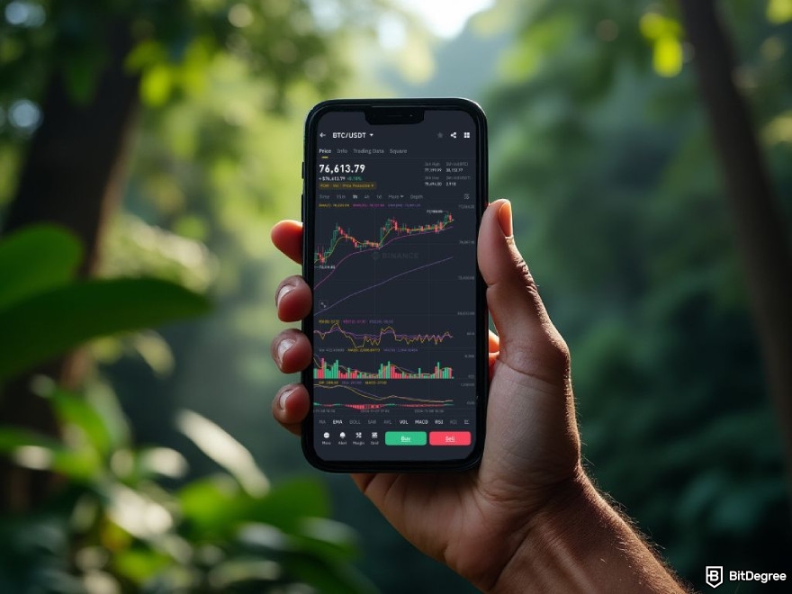 Types of crypto exchanges: Binance mobile app.