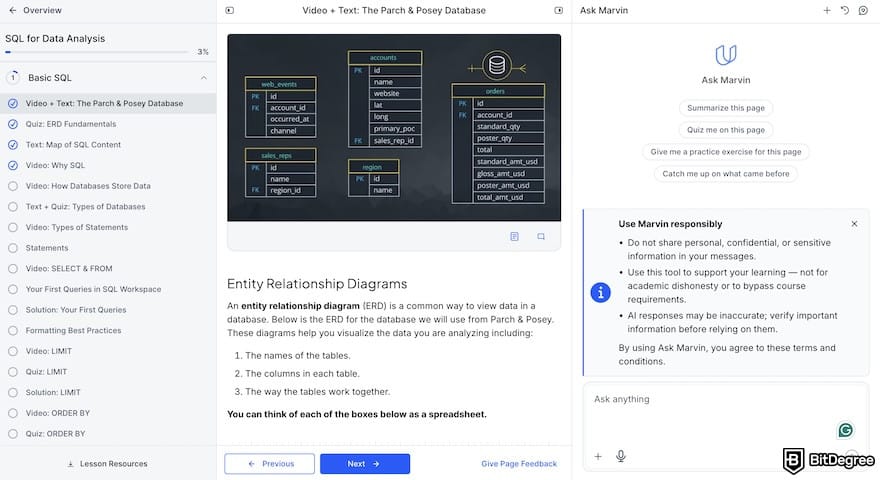 Udacity review: the class interface for the SQL for Data Analysis course. Udacity review: the class interface for the SQL for Data Analysis course.