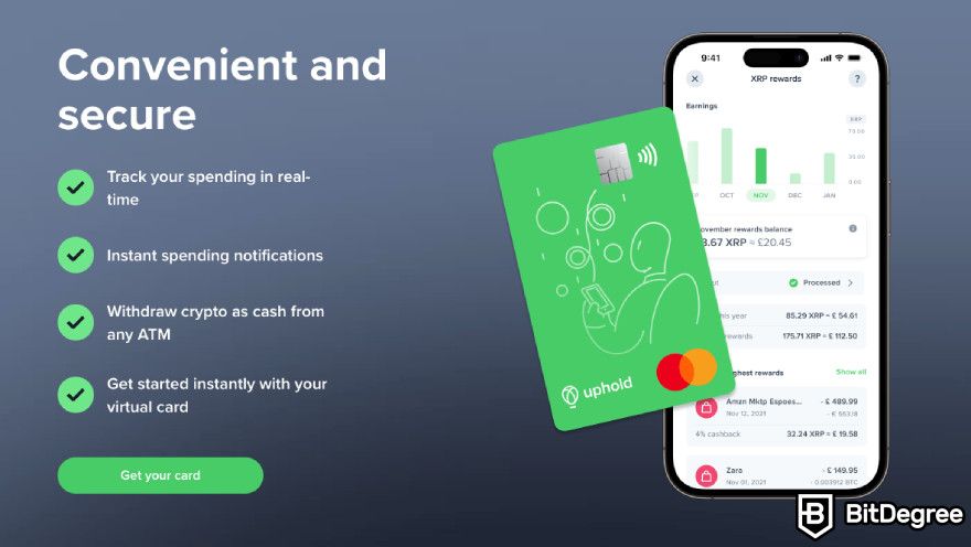 Uphold review: the Uphold card.