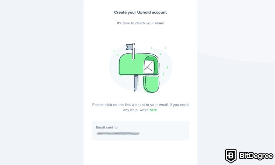 Uphold review: email verification.