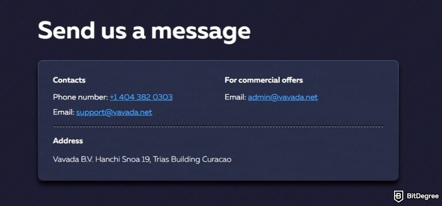 Vavada review: VAVADA's contact details. Vavada review: VAVADA's contact details.