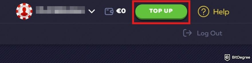 Vavada review: the top up button. Vavada review: the top up button.