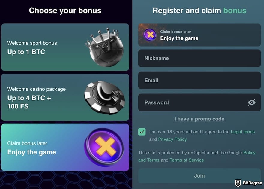 Vave casino review: Vave's sign-up form. Vave casino review: Vave's sign-up form.