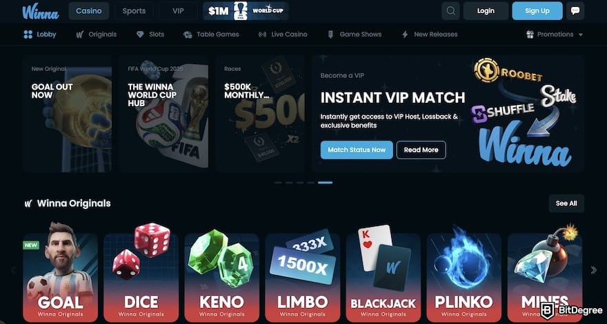 Vave casino review: Winna homepage. Vave casino review: Winna homepage.