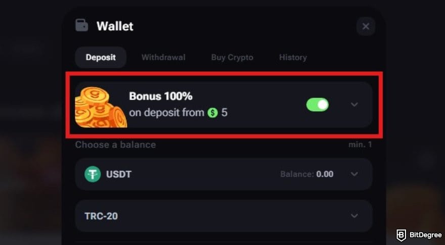 Vega Bet promo code: the deposit page. Vega Bet promo code: the deposit page.