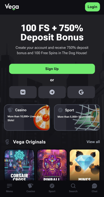 Vega Bet review: Vega Bet's mobile interface. Vega Bet review: Vega Bet's mobile interface.