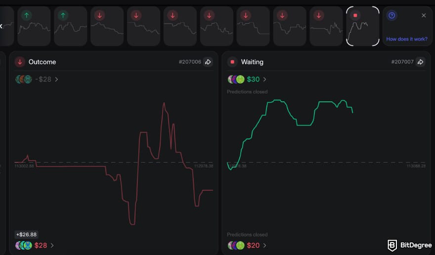 Walbi review: the waiting block in Walbi Predictions.