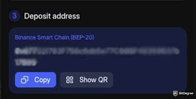 Walbi review: deposit address.