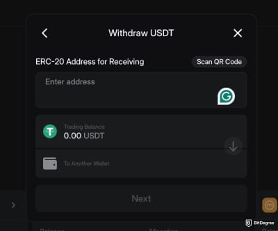 Walbi review: withdrawal window.
