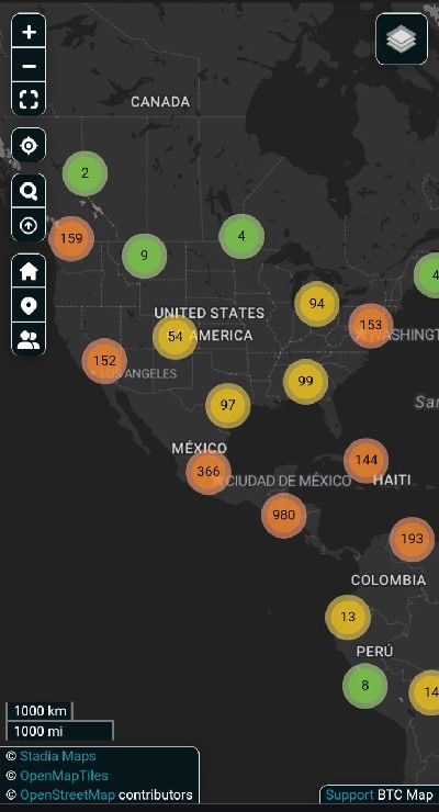 Wallet of Satoshi review: BTC map integration feature.