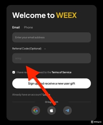 Weex referral code: Weex registration page. Weex referral code: Weex registration page.