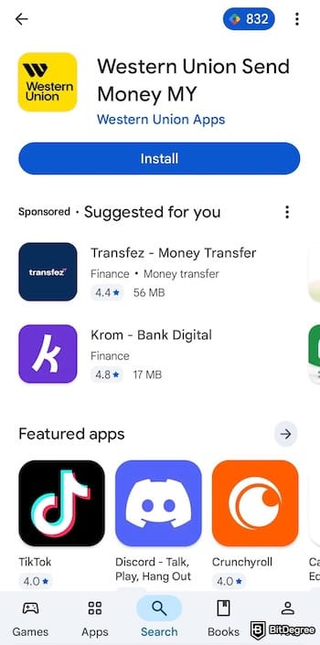 Western Union review: the Western Union app on Google Play Store.