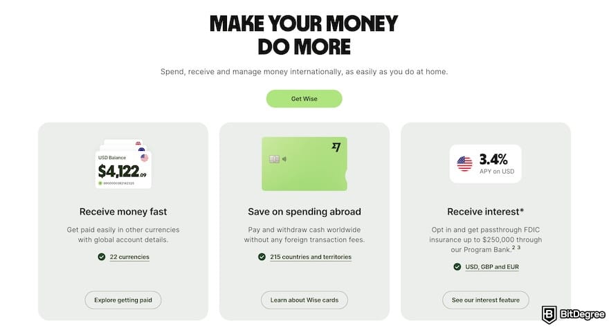 Western Union review: Wise's features other than money remittance.