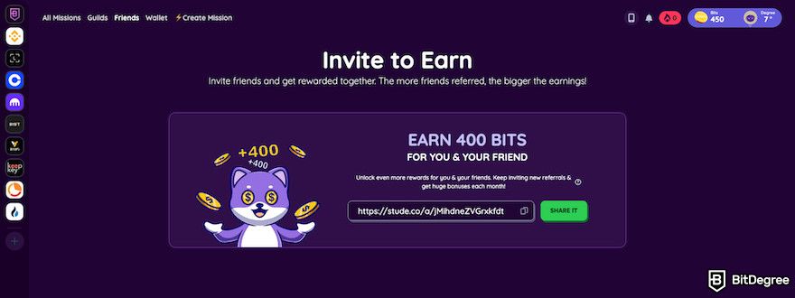 What is a BitDegree token: Refer friends.