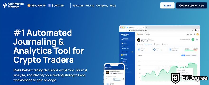 What is a trading journal: CoinMarket Manager.